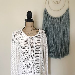 ◦  SANCTUARY ◦ Open knit white sweater